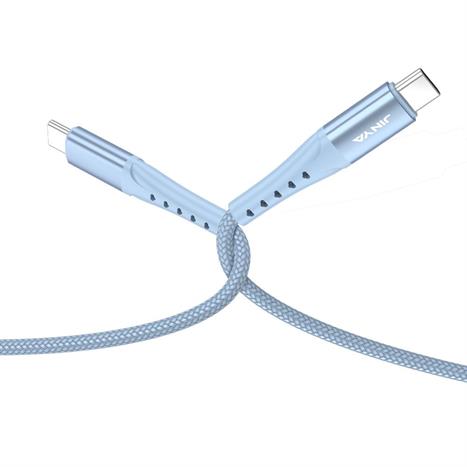 Cáp sạc nhanh và truyền dữ liệu Type-C - Type-C 60W 1.8m JINYA - Xanh nhạt Màu Xanh dương nhạt