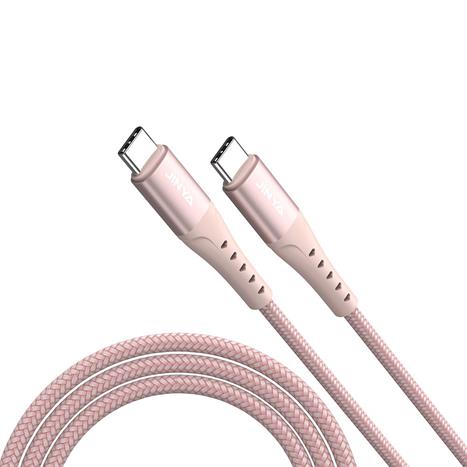 Cáp sạc nhanh và truyền dữ liệu Type-C - Type-C 60W 1.8m JINYA - Hồng Màu Hồng