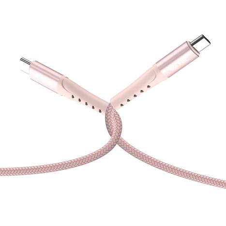 Cáp sạc nhanh và truyền dữ liệu Type-C - Type-C 60W 1.8m JINYA - Hồng Màu Hồng