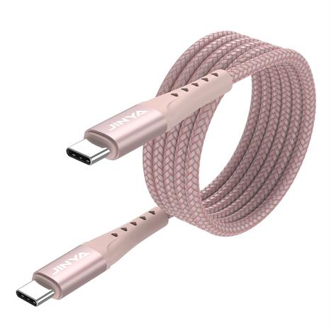 Cáp sạc nhanh và truyền dữ liệu Type-C - Type-C 60W 1.8m JINYA - Hồng Màu Hồng