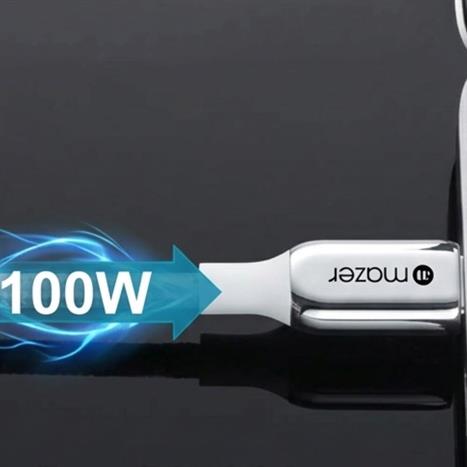 Cáp sạc nhanh và truyền dữ liệu Type-C - Type-C 100W 1.25m Mazer M-PL3PRO-C2C125-WH Màu Đen