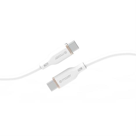 Cáp sạc nhanh và truyền dữ liệu Type-C - Type-C 60W 2.0m Mazer M-FLEX-C265-WH Màu Trắng