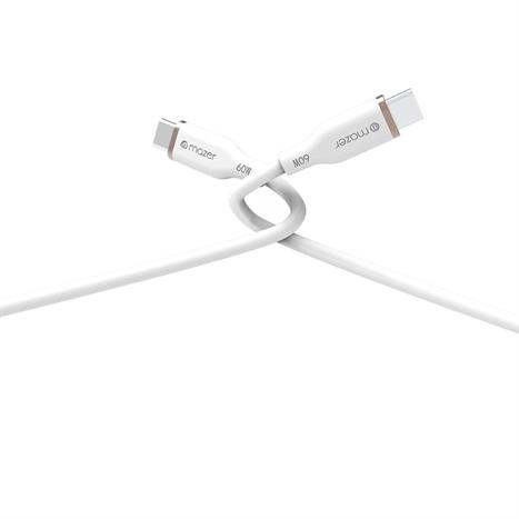 Cáp sạc nhanh và truyền dữ liệu Type-C - Type-C 60W 2.0m Mazer M-FLEX-C265-WH Màu Trắng