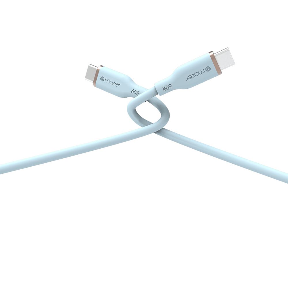 Cáp sạc nhanh và truyền dữ liệu Type-C - Type-C 60W 2.0m Mazer M-FLEX-C265-BL - Độ bền dây