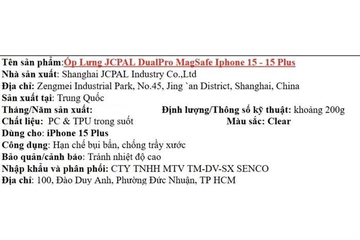 Ốp lưng MagSafe iPhone 15 Plus PC TPU JCPAL DualPro Màu Trắng