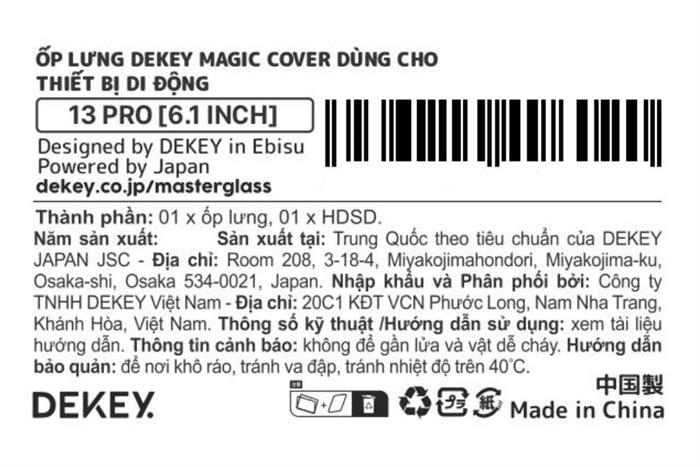 Ốp lưng iPhone 13 Pro PC TPU DEKEY Crystal case Màu Trắng