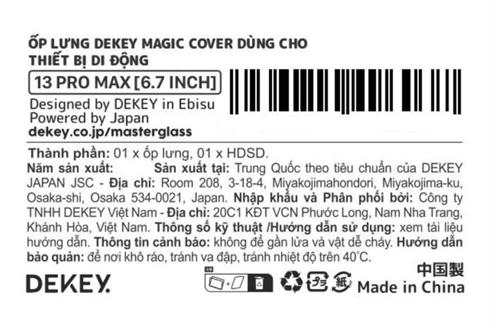 Ốp lưng iPhone 13 Pro Max PC TPU DEKEY Crystal case Màu Trắng