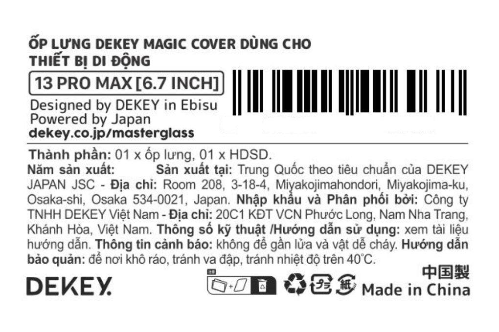 Ốp lưng iPhone 13 Pro Max PC TPU DEKEY Crystal case Màu Trắng