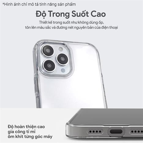 Ốp lưng iPhone 13 Pro Max PC TPU DEKEY Crystal case Màu Trắng