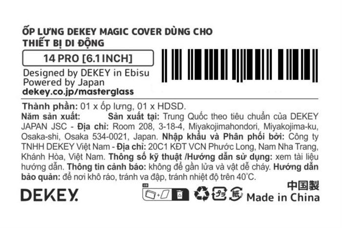 Ốp lưng iPhone 14 Pro PC TPU DEKEY Crystal case Màu Trắng