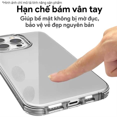 Ốp lưng iPhone 14 Pro PC TPU DEKEY Crystal case Màu Trắng