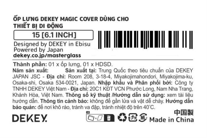 Ốp lưng iPhone 15 PC TPU DEKEY Crystal case Màu Trắng