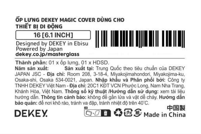 Ốp lưng iPhone 16 PC TPU DEKEY Crystal case Màu Trắng