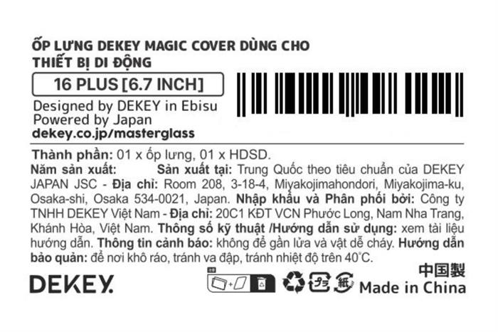 Ốp lưng iPhone 16 Plus TPU DEKEY Crystal case Màu Trắng