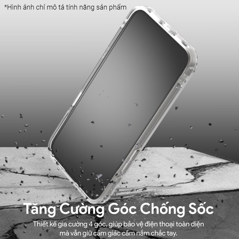 Ốp lưng iPhone 16 Pro Max PC TPU DEKEY Crystal case Màu Trắng