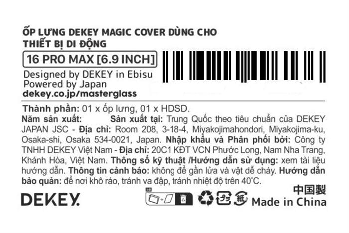 Ốp lưng iPhone 16 Pro Max PC TPU DEKEY Crystal case Màu Trắng