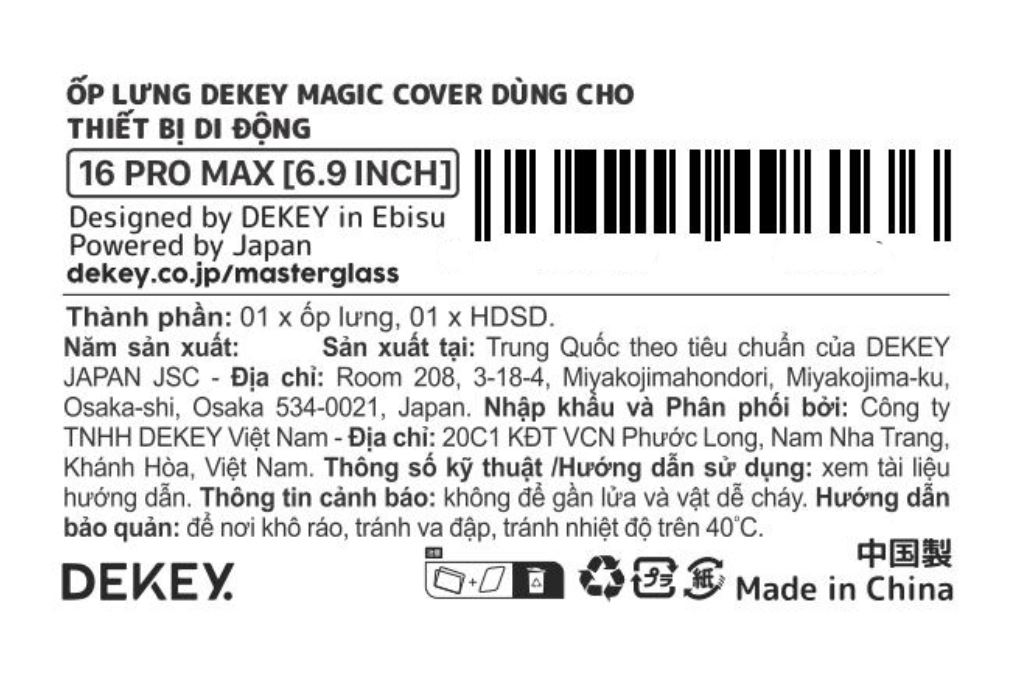Ốp lưng iPhone 16 Pro Max PC TPU DEKEY Crystal case Màu Trắng