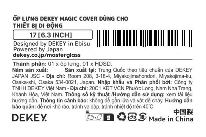 Ốp lưng iPhone 17 PC TPU DEKEY Crystal case Màu Trắng