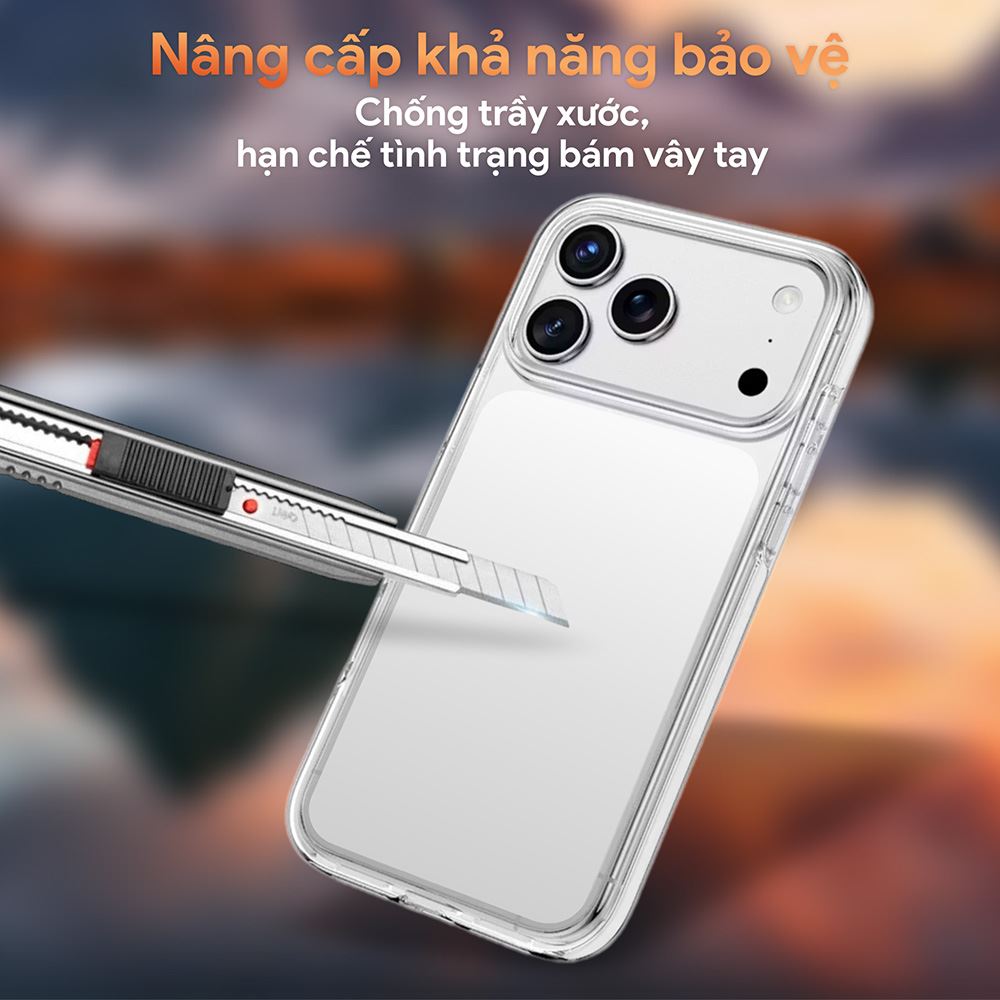Ốp lưng iPhone 17 Pro TPU DEKEY Crystal case Màu Trắng