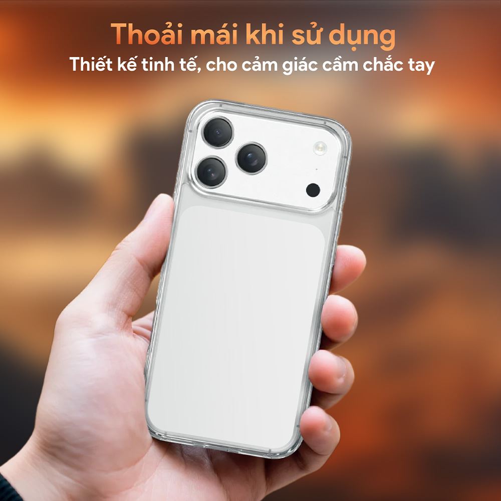 Ốp lưng iPhone 17 Pro TPU DEKEY Crystal case Màu Trắng