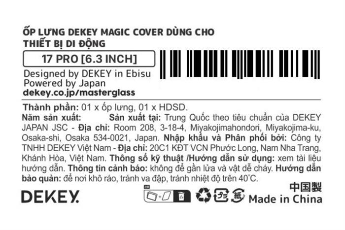 Ốp lưng iPhone 17 Pro TPU DEKEY Crystal case Màu Trắng