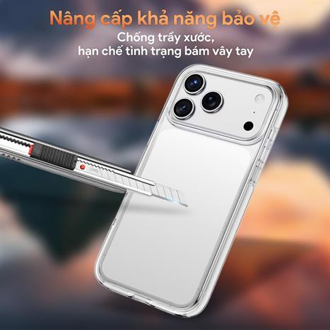 Ốp lưng iPhone 17 Pro Max PC TPU DEKEY Crystal case Màu Trắng