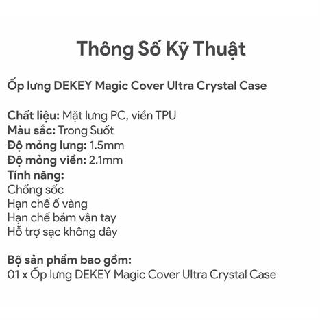 Ốp lưng MagSafe iPhone 13 PC TPU DEKEY Crystal case Màu Trắng