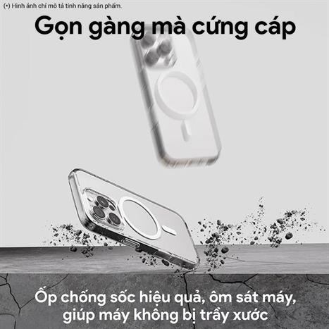 Ốp lưng MagSafe iPhone 13 Pro PC TPU DEKEY Crystal case Màu Trắng