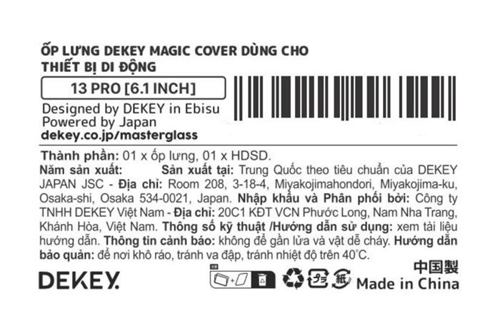 Ốp lưng MagSafe iPhone 13 Pro PC TPU DEKEY Crystal case Màu Trắng