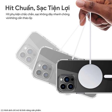 Ốp lưng MagSafe iPhone 13 Pro Max PC TPU DEKEY Crystal case Màu Trắng