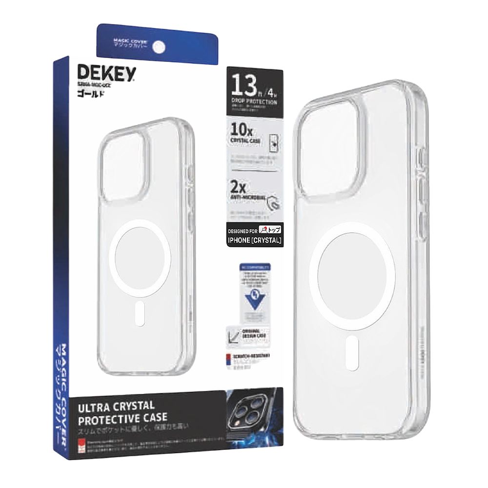 Ốp lưng MagSafe iPhone 13 Pro Max PC TPU DEKEY Crystal case Màu Trắng
