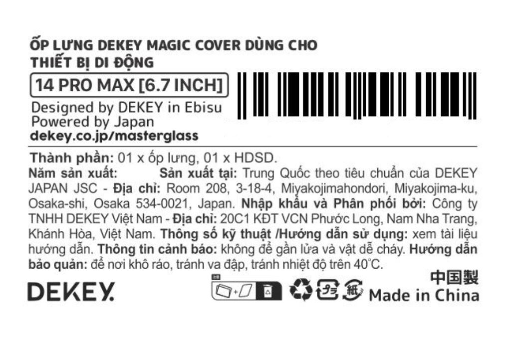 Ốp lưng MagSafe iPhone 14 Pro Max PC TPU DEKEY Crystal case Màu Trắng