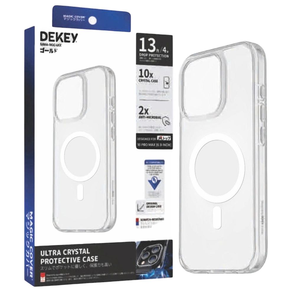Ốp lưng MagSafe iPhone 15 Pro Max PC TPU DEKEY Crystal case Màu Trắng