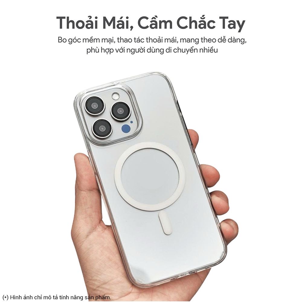 Ốp lưng MagSafe iPhone 16 Plus PC TPU DEKEY Crystal case Màu Trắng