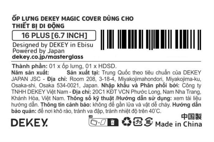 Ốp lưng MagSafe iPhone 16 Plus PC TPU DEKEY Crystal case Màu Trắng