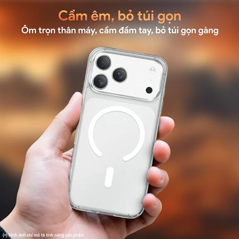 Ốp lưng MagSafe iPhone Air PC TPU DEKEY Crystal case Màu Trắng