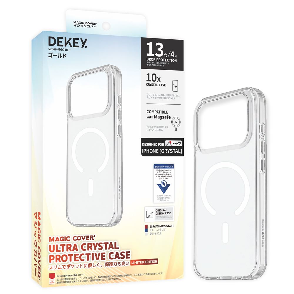 Ốp lưng MagSafe iPhone 17 Pro PC TPU DEKEY Crystal case Màu Trắng