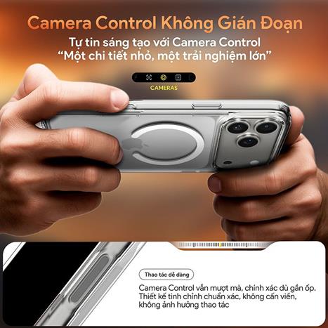 Ốp lưng MagSafe iPhone 17 Pro PC TPU DEKEY Crystal case Màu Trắng