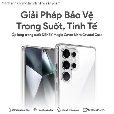 Ốp lưng Samsung Galaxy S24 Ultra PC TPU DEKEY Crystal case Màu Trắng