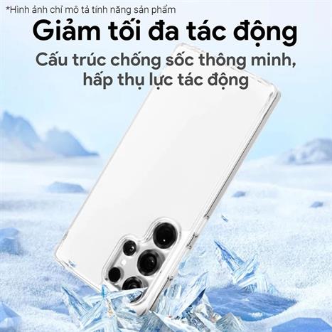 Ốp lưng Samsung Galaxy S24 Ultra PC TPU DEKEY Crystal case Màu Trắng