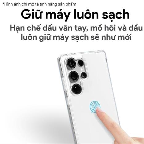 Ốp lưng Samsung Galaxy S24 Ultra PC TPU DEKEY Crystal case Màu Trắng