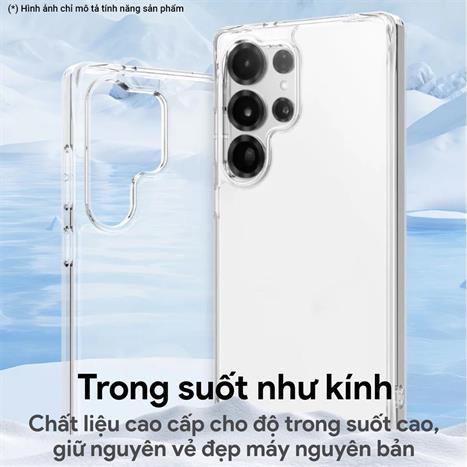 Ốp lưng Samsung Galaxy S25 Ultra PC TPU DEKEY Crystal case Màu Trắng