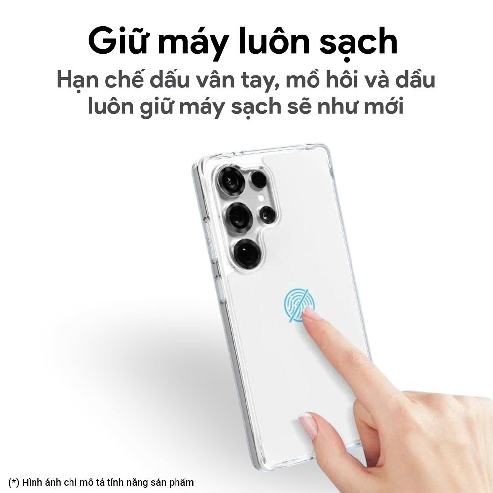 Ốp lưng Samsung Galaxy S25 Ultra PC TPU DEKEY Crystal case Màu Trắng