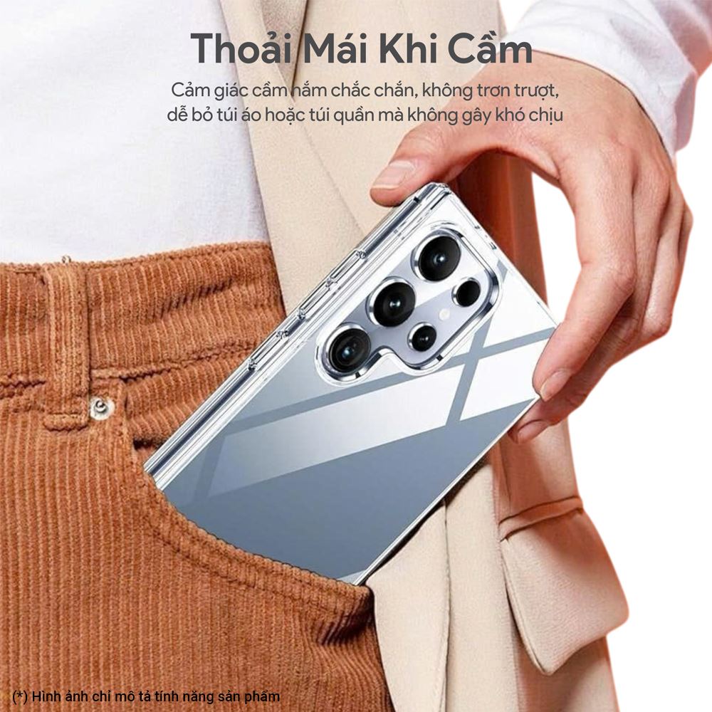 Ốp lưng Samsung Galaxy S25 Ultra PC TPU DEKEY Crystal case Màu Trắng