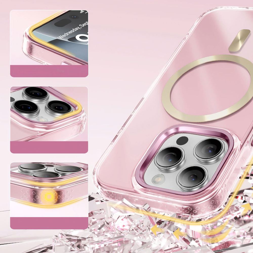 Ốp lưng Magsafe iPhone 16 Pro PC TPU Innostyle MPC-01PK-16P Màu Hồng