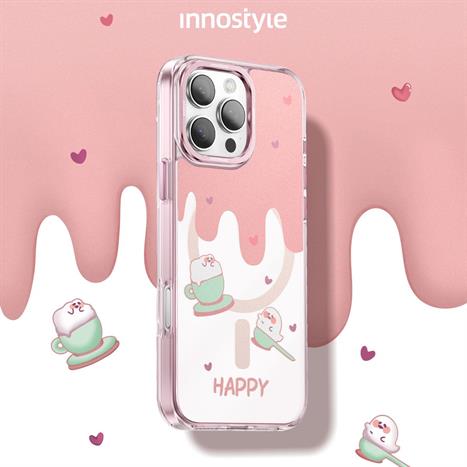 Ốp lưng Magsafe iPhone 16 Pro Max PC TPU Innostyle MPC-PK02-16PM Màu Trắng - Hồng