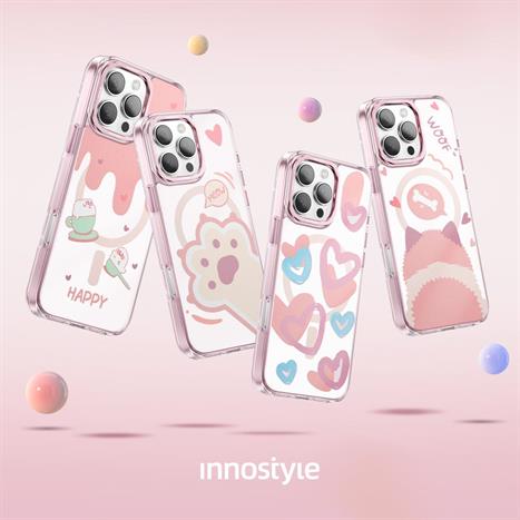 Ốp lưng Magsafe iPhone 16 Pro Max PC TPU Innostyle MPC-PK04-16PM Màu Trắng - Hồng