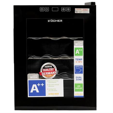 Tủ rượu vang Kocher 12 chai KWEU-1012B Pro Màu Đen