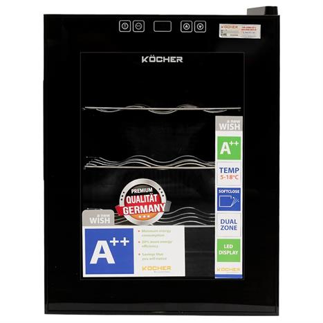 Tủ rượu vang Kocher 12 chai KWEU-1012B Pro Màu Đen