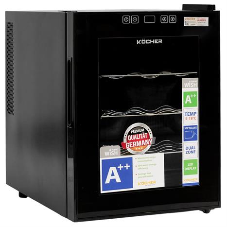 Tủ rượu vang Kocher 12 chai KWEU-1012B Pro Màu Đen